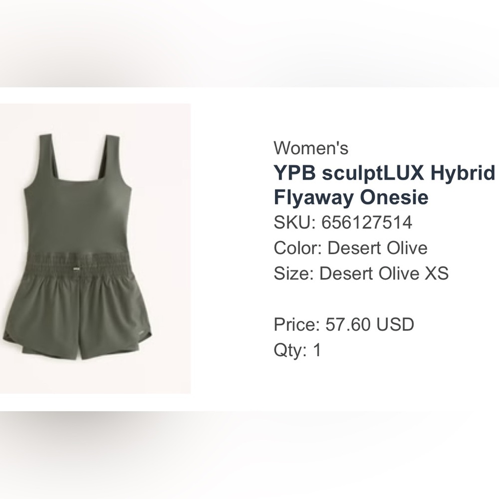 Abercrombie & Fitch Desert Olive Flyaway Onesie